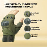 Non-Slip Half Finger Rubber Knuckle Motorcycle Gloves