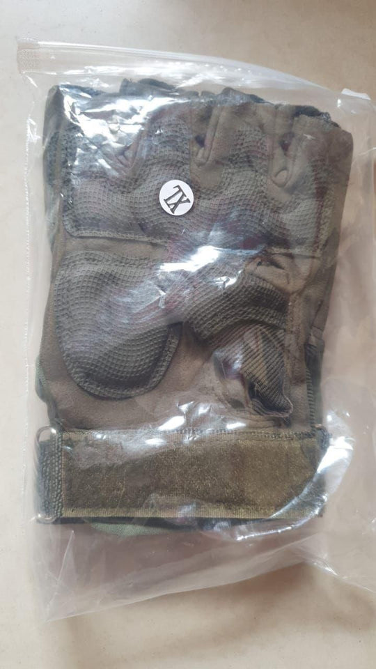 Non-Slip Half Finger Rubber Knuckle Motorcycle Gloves