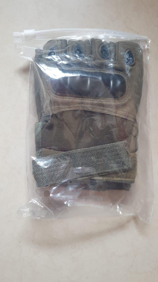 Non-Slip Half Finger Rubber Knuckle Motorcycle Gloves